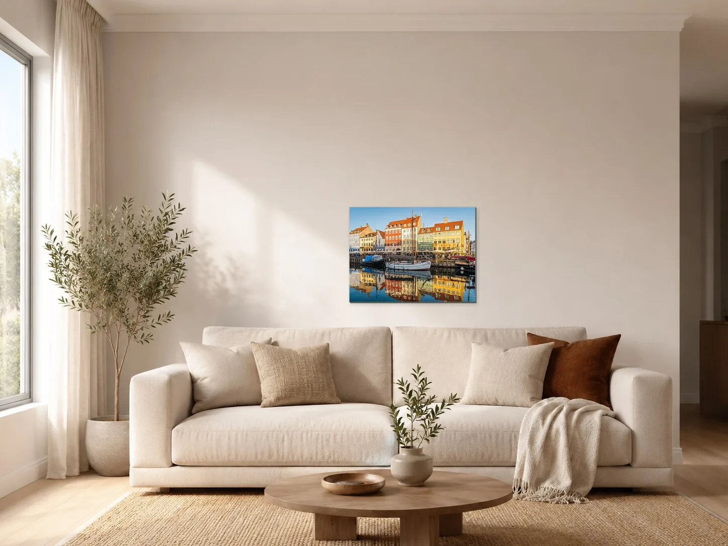 Barevný přístav Nyhavn v Kodani v obývacím pokoji